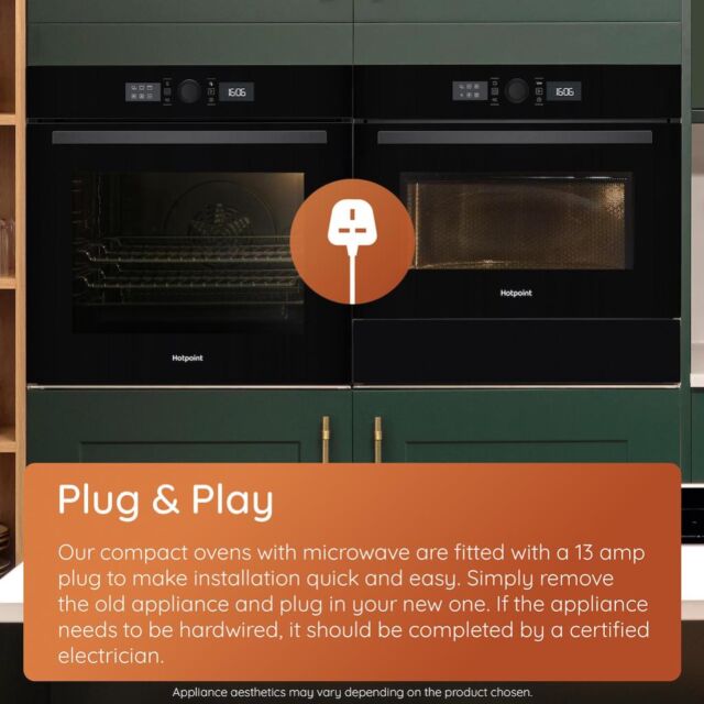 Hotpoint HMD44MBUK Built-In Microwave Oven and Grill - Black