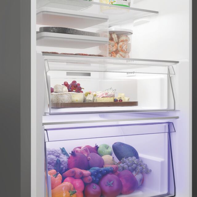 Hotpoint HPMLF6442XBR4UK 365L Freestanding Frost Free Tall Larder Fridge - Dark Inox