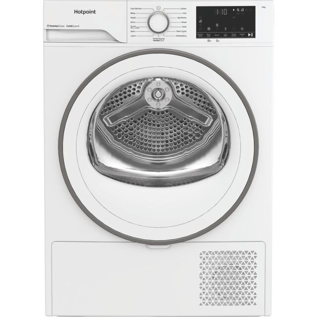 Hotpoint CHD113MWWUK Freestanding 11kg Heat Pump Tumble Dryer with PetHairCare - White