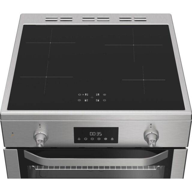 Hotpoint HDE6IDC2X Freestanding 60cm Induction Double Cooker - Inox