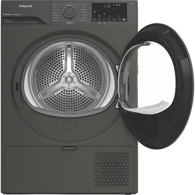 Hotpoint CHSD84MGGUK Freestanding 8kg Heat Pump Tumble Dryer with ColdGuard - Manhattan Gray