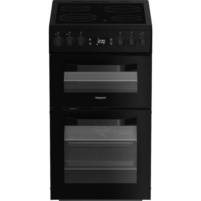 Hotpoint HDE5VDCB 50cm Electric Cooker with Ceramic Hob - Black