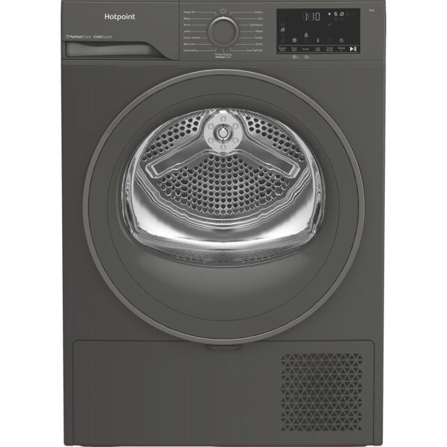 Hotpoint CHSD83MGGUK Freestanding 8kg Heat Pump Tumble Dryer with ColdGuard - Manhattan Gray