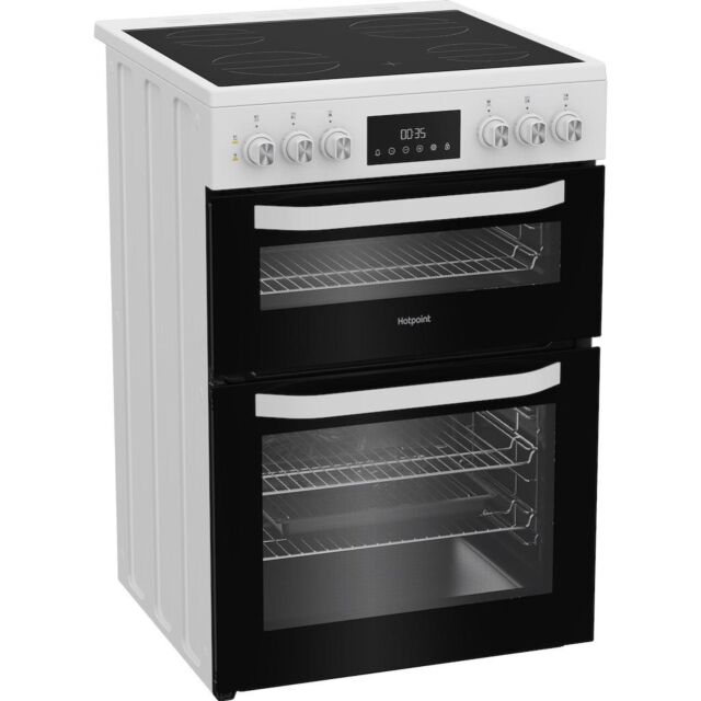 Hotpoint HDE6VDW 60cm Electric Cooker with Ceramic Hob - White