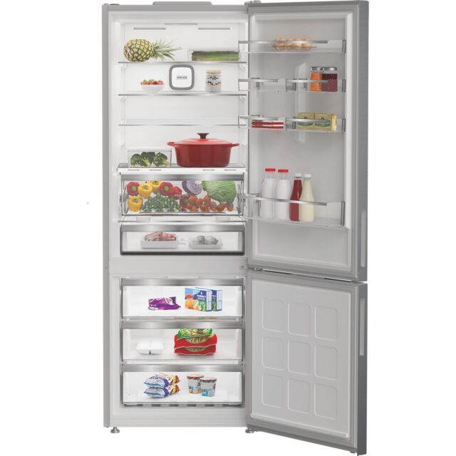 Hotpoint HPK26493XP5UKV 490L Freestanding 70/30 Dual No Frost Fridge Freezer with VitalCare - Brushed Steel