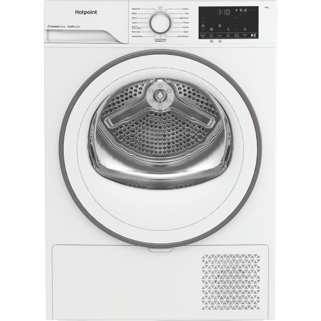 Hotpoint CHSD84MWWUK 8kg Heat Pump Tumble Dryer with ColdGuard - White