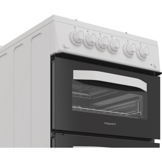 Hotpoint HDG5GCW Freestanding 50cm Gas Double Cooker - White