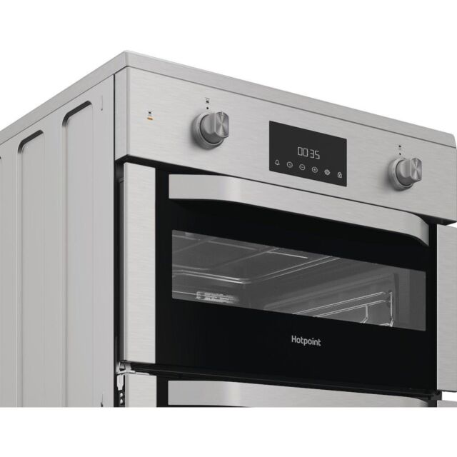 Hotpoint HDE6IDC2X Freestanding 60cm Induction Double Cooker - Inox
