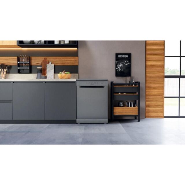 Hotpoint Full Size Freestanding Dishwasher - Inox - 14 Place Settings  - E rated - H2F HL626 X UK