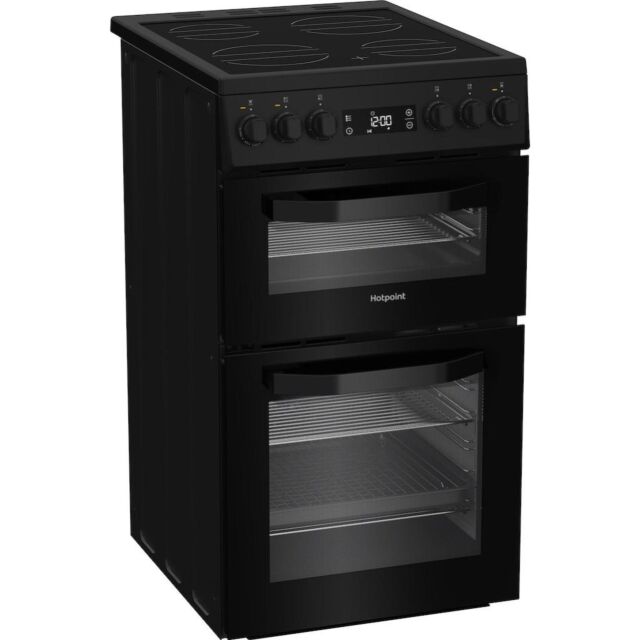 Hotpoint HDE5VDCB 50cm Electric Cooker with Ceramic Hob - Black