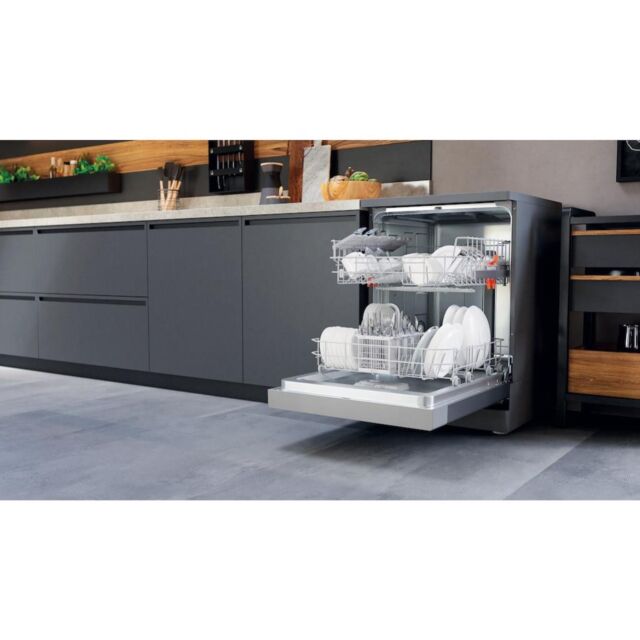 Hotpoint Full Size Freestanding Dishwasher - Inox - 14 Place Settings  - E rated - H2F HL626 X UK