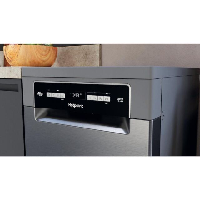 Hotpoint HSFO 3T223 W X UK N Slimline Dishwasher - Stainless Steel