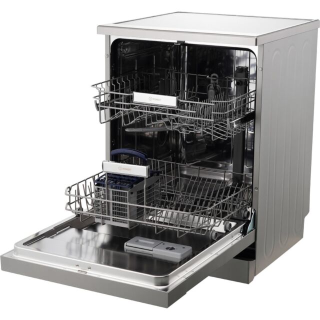 Indesit IN2FE13CNO7SUK 13 Place Setting Push&Go Freestanding Full Size Dishwasher - Silver