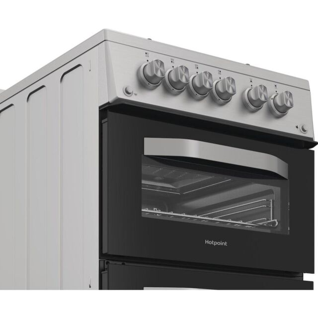Hotpoint HDG5GCX Freestanding 50cm Gas Double Cooker - Inox