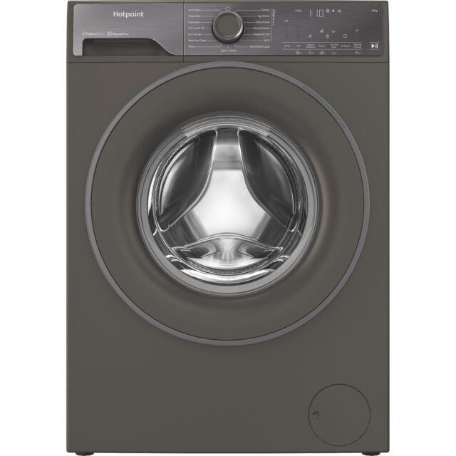 Hotpoint HB103WGCAREUK Fabric Care Freestanding 10kg 1400rpm Washing Machine with HomeWhiz - Manhattan Grey