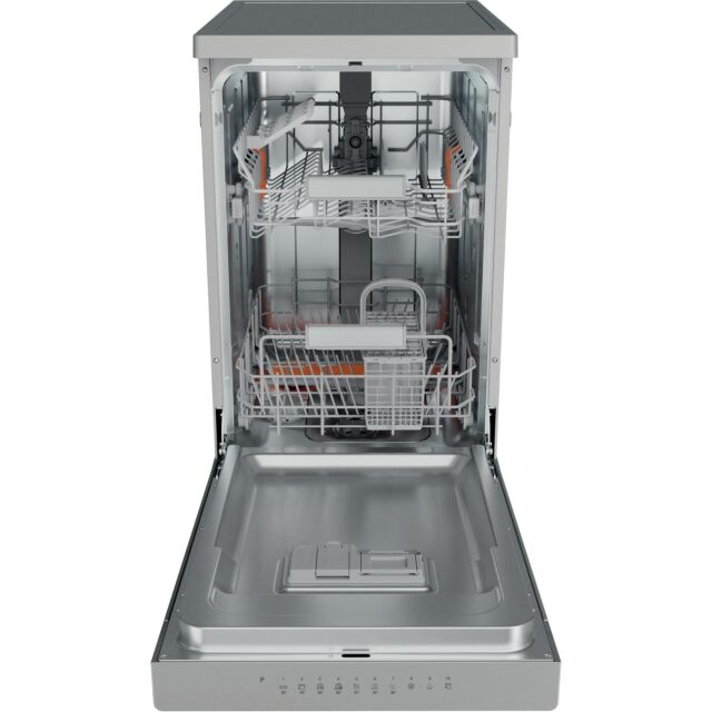 Hotpoint HP3FC10BS7A0SUK 10 Place Setting Freestanding Slimline Dishwasher with 3D Zone Wash - Silver