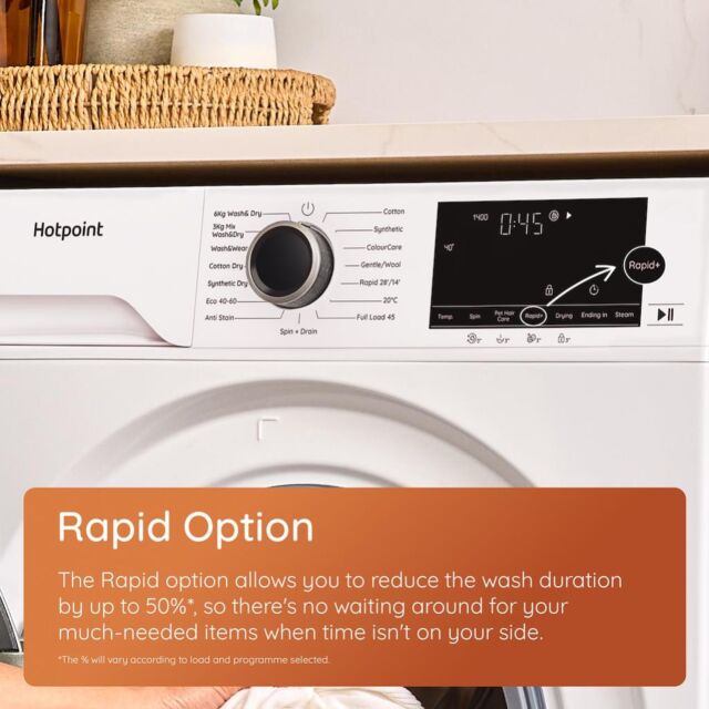 Hotpoint HBD9681ANTISTAINUK AntiStain Freestanding 9+6kg Washer Dryer - White