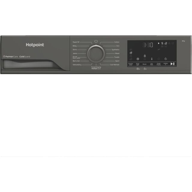 Hotpoint CHSD84MGGUK Freestanding 8kg Heat Pump Tumble Dryer with ColdGuard - Manhattan Gray
