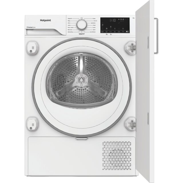 Hotpoint CHK83MWWUK 8kg Integrated Heat Pump Tumble Dryer with PetHairCare - White