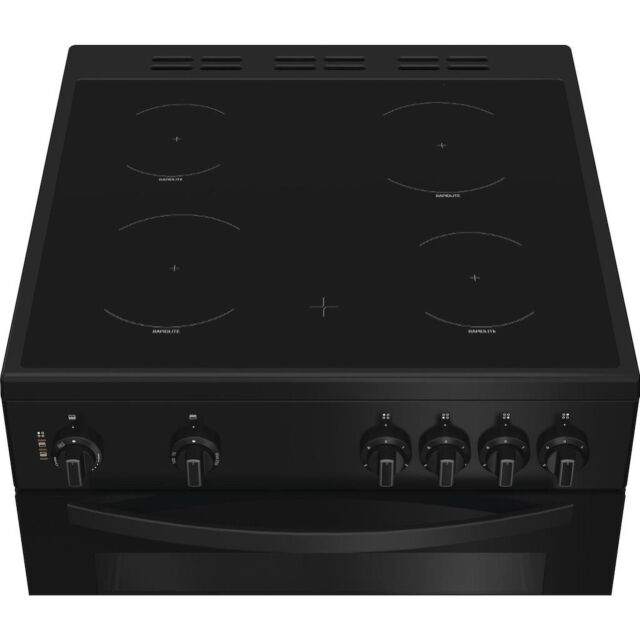 Indesit IDE6VMB 60cm Electric Cooker with Ceramic Hob - Black