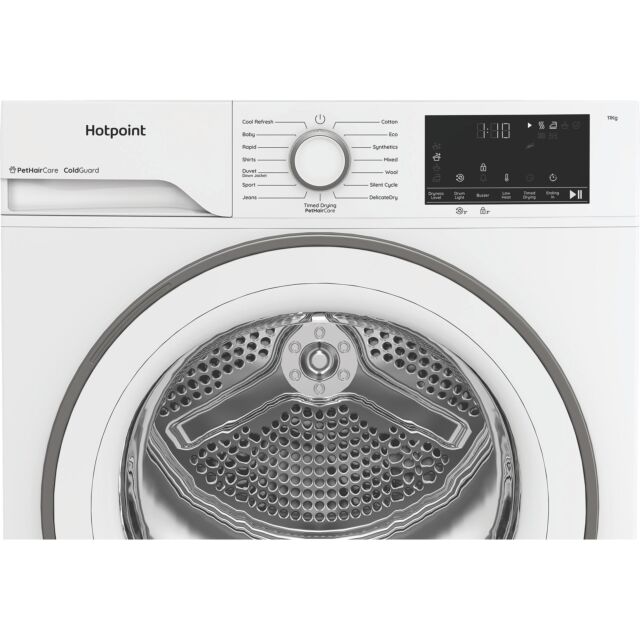 Hotpoint CHD113MWWUK Freestanding 11kg Heat Pump Tumble Dryer with PetHairCare - White
