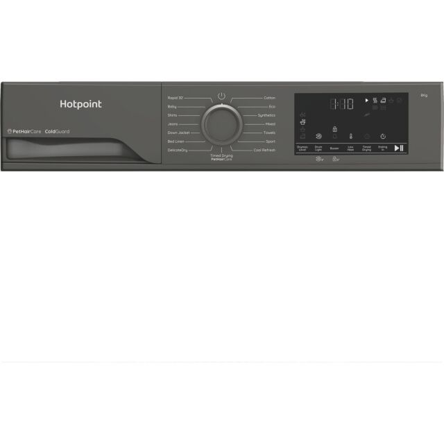 Hotpoint CHSD83MGGUK Freestanding 8kg Heat Pump Tumble Dryer with ColdGuard - Manhattan Gray