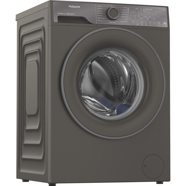 Hotpoint HB123WGCAREUK Fabric Care Freestanding 12kg 1400rpm Washing Machine with HomeWhiz - Manhattan Grey
