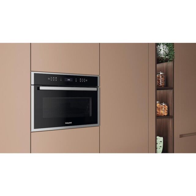 Hotpoint HCW6O7HTSXUKC Class 6 45cm Built-In Compact Oven with Microwave - Stainless Steel