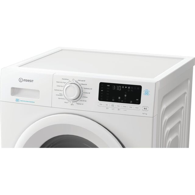 Indesit IDP10747PUSHGOUK 10kg Wash 7kg Dry 1400rpm Freestanding Washer Dryer with Steam - White