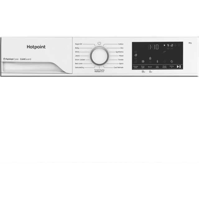 Hotpoint CHSD83MWWUK Freestanding 8kg Heat Pump Tumble Dryer with ColdGuard - White