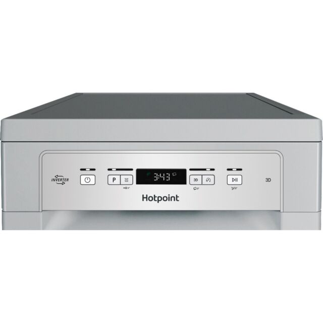 Hotpoint HP3FC10BS7A0SUK 10 Place Setting Freestanding Slimline Dishwasher with 3D Zone Wash - Silver