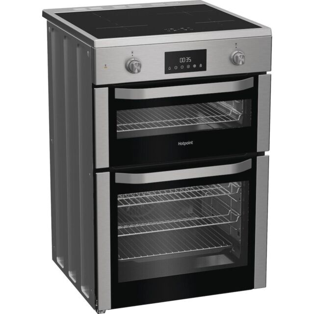 Hotpoint HDE6IDC2X Freestanding 60cm Induction Double Cooker - Inox