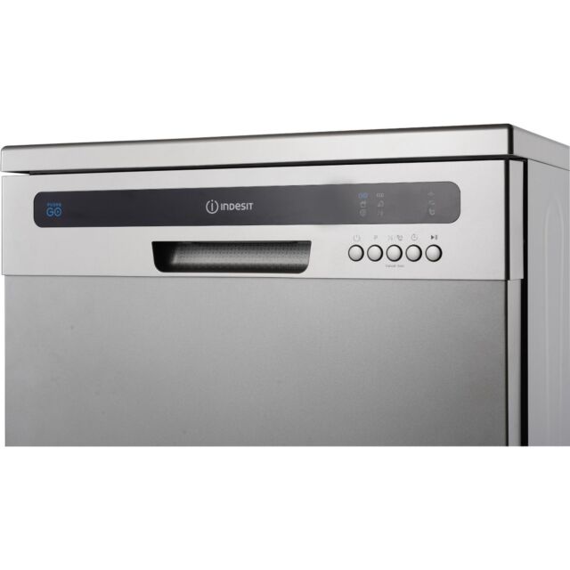 Indesit IN2FE13CNO7SUK 13 Place Setting Push&Go Freestanding Full Size Dishwasher - Silver