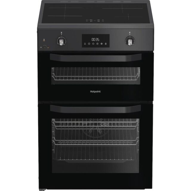 Hotpoint HDE6IDC2SA 60cm Freestanding Electric Double Cooker with Induction Hob