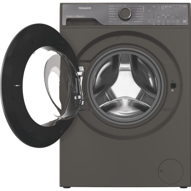Hotpoint HB103WGCAREUK Fabric Care Freestanding 10kg 1400rpm Washing Machine with HomeWhiz - Manhattan Grey
