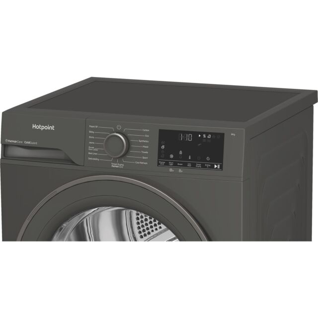 Hotpoint CHSD84MGGUK Freestanding 8kg Heat Pump Tumble Dryer with ColdGuard - Manhattan Gray