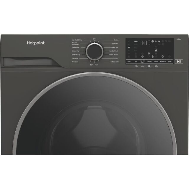 Hotpoint HBD8680GANTISTAINUK AntiStain Freestanding 8+6kg Washer Dryer - Graphite