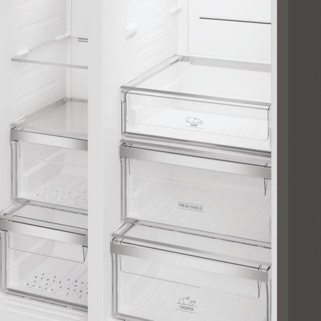 Hotpoint HPG2 6574W XBR5UK Dual No Frost American Fridge Freezer with FreshShield - Inox