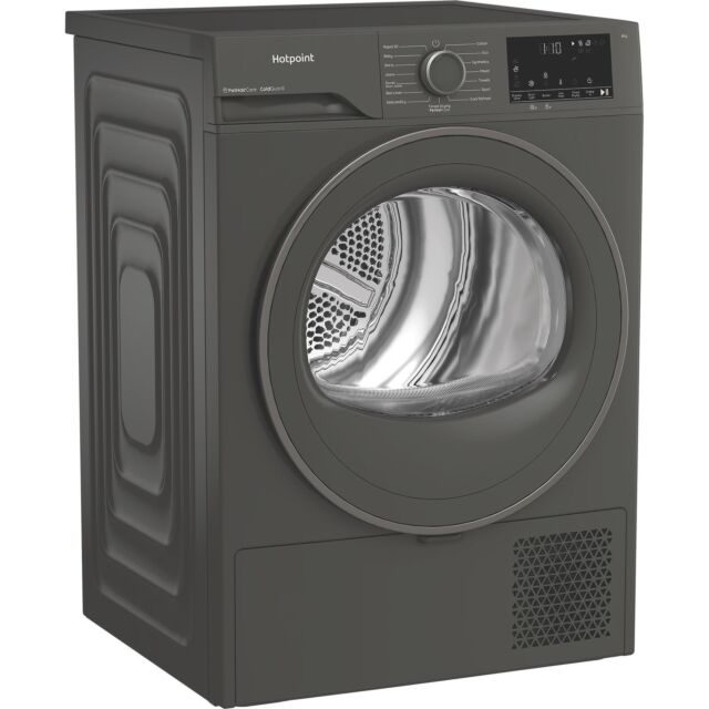 Hotpoint CHSD84MGGUK Freestanding 8kg Heat Pump Tumble Dryer with ColdGuard - Manhattan Gray