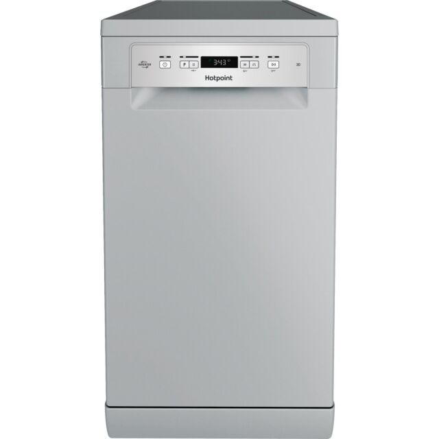 Hotpoint HP3FC10BS7A0SUK 10 Place Setting Freestanding Slimline Dishwasher with 3D Zone Wash - Silver