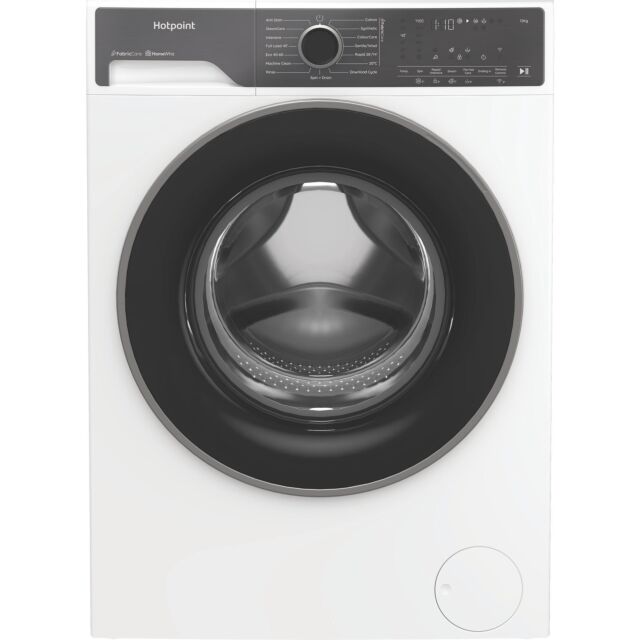 Hotpoint HB123WWCAREUK Fabric Care Freestanding 12kg 1400rpm Washing Machine with HomeWhiz - White