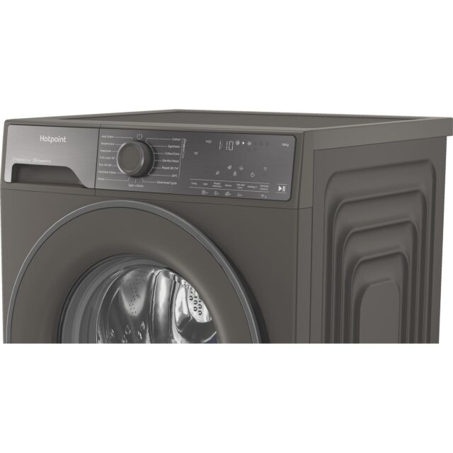 Hotpoint HB103WGCAREUK Fabric Care Freestanding 10kg 1400rpm Washing Machine with HomeWhiz - Manhattan Grey