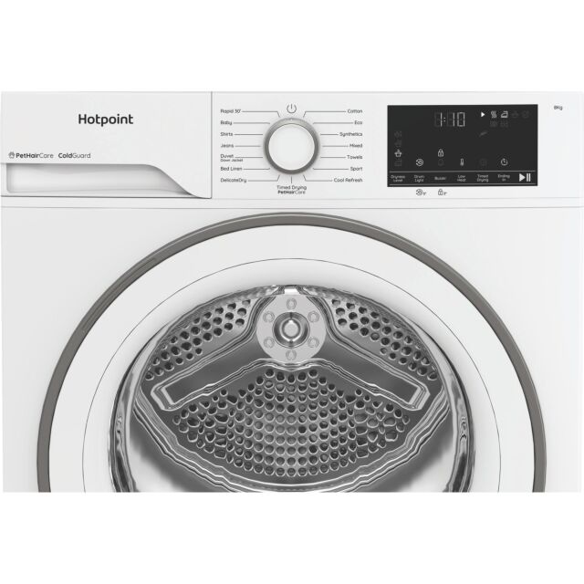 Hotpoint CHSD84MWWUK 8kg Heat Pump Tumble Dryer with ColdGuard - White