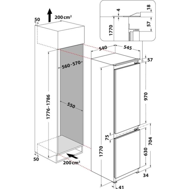 Hotpoint HMCB 70301 UK Integrated Fridge Freezer
