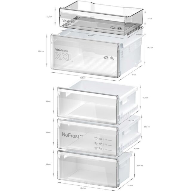 Bosch KGN39OCAFG, Free-standing fridge-freezer with freezer at bottom