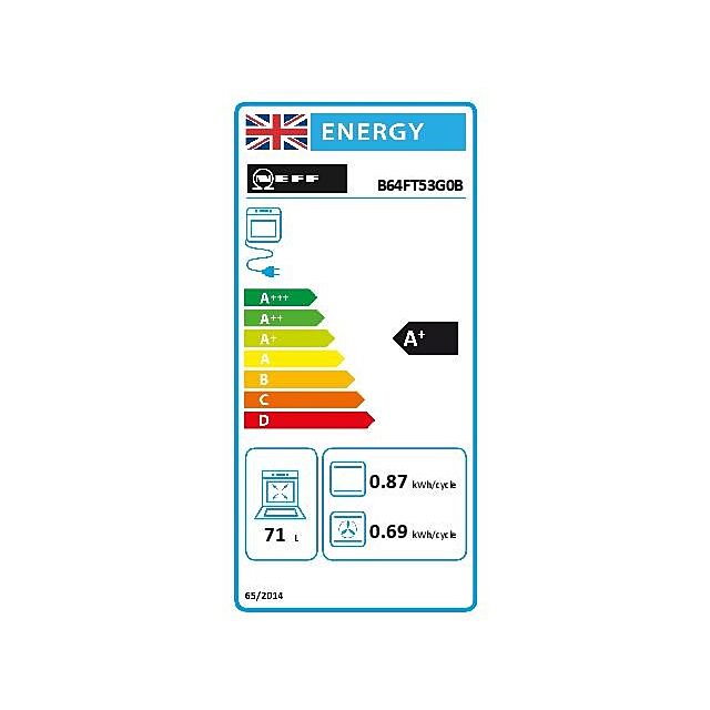 Neff B64FT53G0B, Built-in oven with steam function