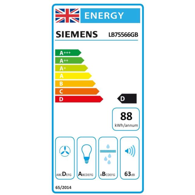 Siemens LB75566GB, Canopy cooker hood