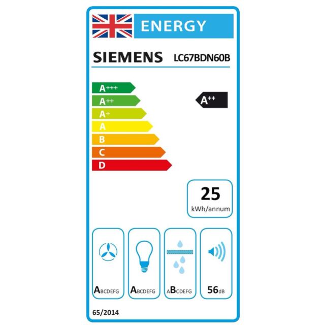 Siemens LC67BDN60B, Wall-mounted cooker hood
