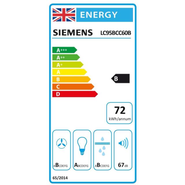 Siemens LC95BCC60B, Wall-mounted cooker hood