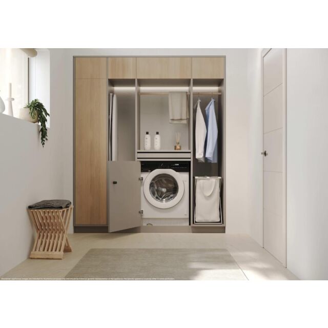 Haier BHA6S69M6D9J-80 9/6kg Integrated Washing Machine with A-30% Energy Rating  - White with Black Bezel